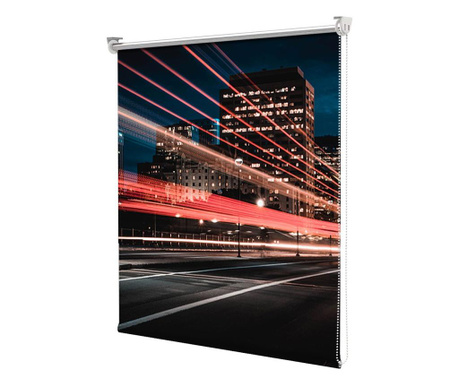 Roleta Art Shade tip Jaluzea cu Rulou si Sistem Inclus Urban, Lumini in oras , Latime 95 cm x Inaltime 250 cm