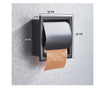 Suport hartie igienica cu capac de protectie, incastrare in perete, negru mat
