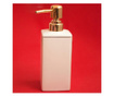 Керамичен дозатор Pufo Elegance Gold за течен сапун, 20 см, бял