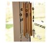 Clopotel de vant cu 6 tuburi sonore metalice aurii pentru casa sau gradina, model Feng-Shui cu bufnite si monede