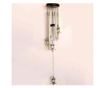 Clopotel de vant cu 5 tuburi sonore metalice pentru casa sau gradina, model Feng-Shui cu 6 bufnite, Pufo