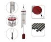 Clopotel de vant cu 6 tuburi sonore metalice argintii pentru casa sau gradina, model Feng-Shui