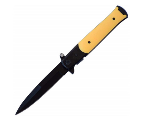 22,5 см джобен нож, нежен жълт тънък модел със стилет острие и система за заключване на острието