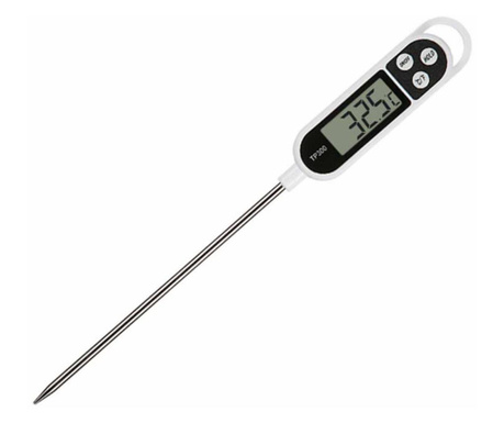 Termometru digital alimentar de insertie cu tija Pufo, afisaj LCD, 3 butoane si oprire automata, interval masurare -50° C - +300
