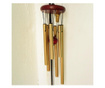 Clopotel de vant cu 5 tuburi sonore metalice pentru casa sau gradina, model Feng-Shui cu bufnite