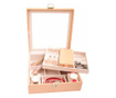 Елегантна кутия Pufo Glamour с огледало за съхранение и организация на бижута, кафява