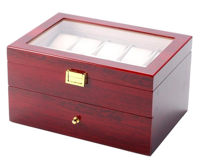 Кутия за съхранение на часовници Pufo Premium, дървена, за 20 часовника
