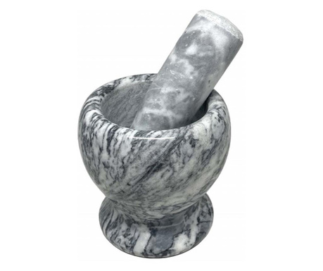 Mojar cu pistil din piatra, 10 cm, 1,6 kg, gri