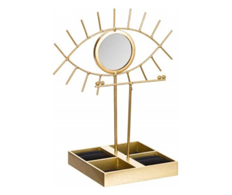 Organizator metalic pentru bijuterii si accesorii, Pufo Gold Eye, model Premium, 30 cm