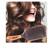 Pufo Elegance квадратна четка за коса, сива/кафява, 26 см