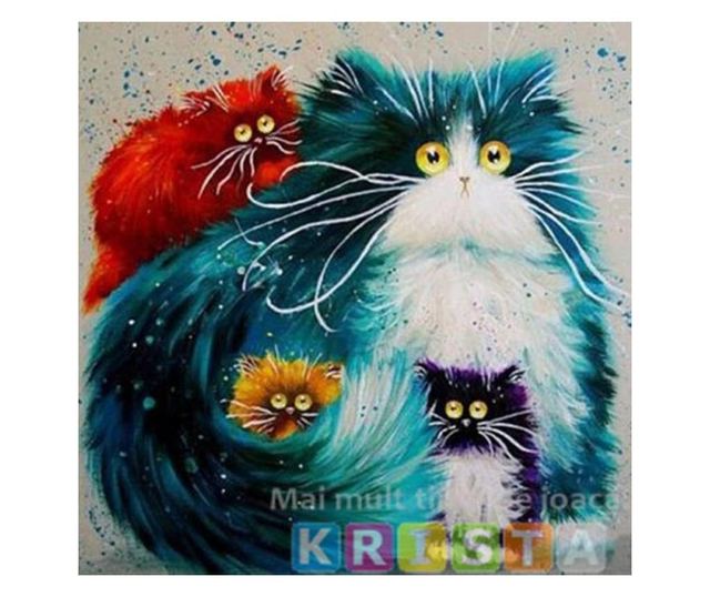 Tablou 500 Picteaza Dupa Numere Pisicile blanoase, 20x30 cm