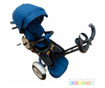 Tricicleta cu far luminos si sunete, Maner reversibil, 4499 - Albastru