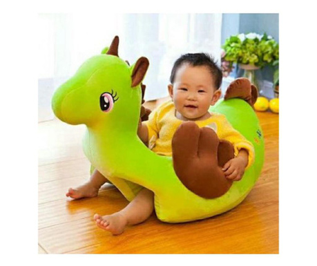 Fotoliu pentru bebe din plus cu spatar si suport de picioare - Unicorn Verde