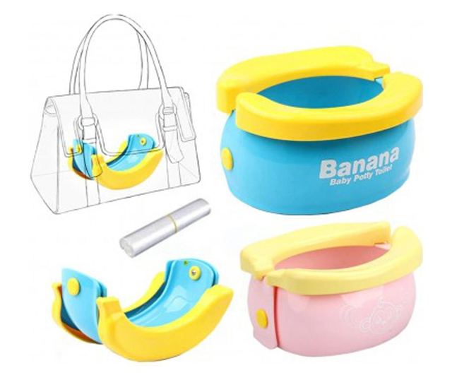 Olita portabila, de calatorie, Banana Travel Potty, roz - Krista®