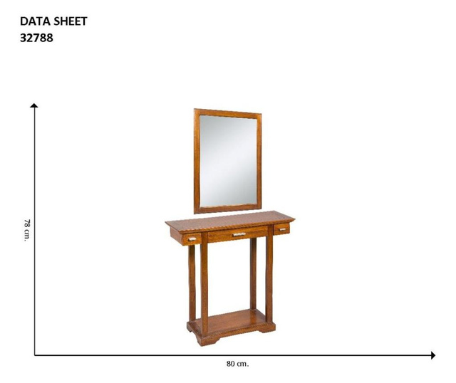 Set - konzolna miza in ogledalo Clarice