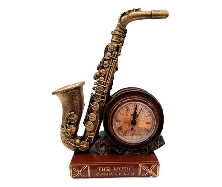 Saxofon cu ceas, asezate pe suport in forma de carte, 614E