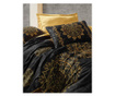 Lenjerie de pat King Supreme Cotton Box, Alvina, bumbac satinat, bambus, auriu/negru