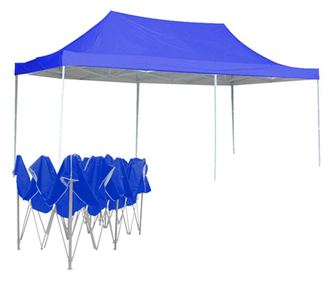 Összecsukható Kerti pavilon, 2,9x5,7 m, kék