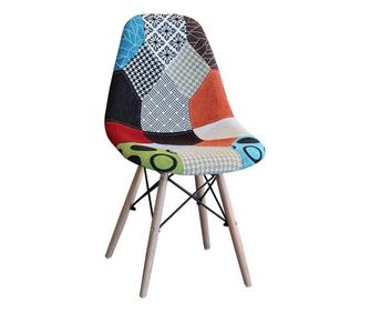Scaun joy,model patchwork,sezut tapitat textil,picioare lemn