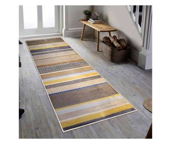 Covor de bucatarie antiderapant berenice, dreptunghiular, 40x100 cm, geometric, multicolor, 60% bumbac