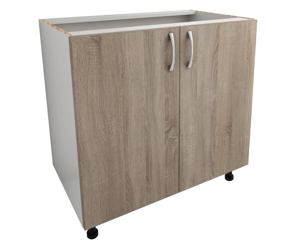 Corp Baza haaus, 2 Usi, Stejar Sonoma Inchis/Alb, 80 x 50 x 80 cm 