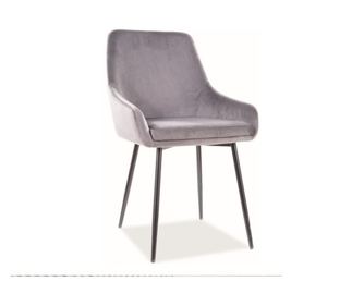 Scaun living, Albi, catifea, gri deschis Decodepot