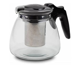 Ceainic din sticla Pufo cu filtru metalic, 900 ml, transparent