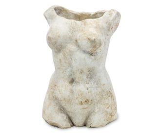 Decoratiune, bust femeie, gri, 28x17x12 cm