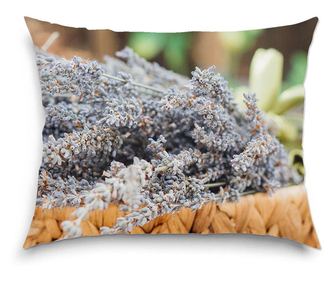 Perna decorativa Art Factory, Lavanda in cos impletit, Flori, 38 x 48 cm