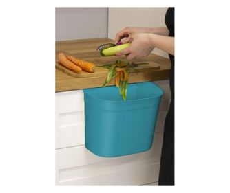 Cos de gunoi atasabil de dulap, plastic, turcoaz, DOMOTTI Monti