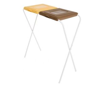 Suport saci menajeri, colectare selectiva, 2 compartimente, galben-maro, JOTTA Flipo