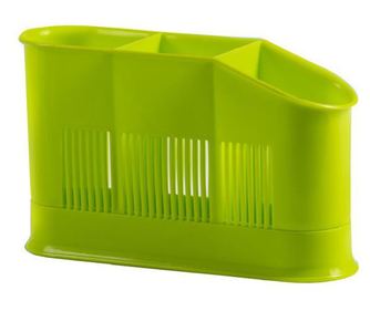 Scurgator tacamuri DOMOTTI Asca, 3 compartimente, plastic, verde