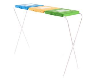 Suport saci menajeri, colectare selectiva, 3 compartimente, verde-galben-albastru, JOTTA Flipo