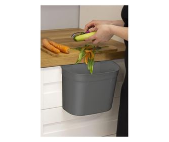 Cos de gunoi atasabil de dulap, plastic, gri, DOMOTTI Monti
