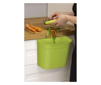 Cos de gunoi atasabil de dulap, plastic, verde, DOMOTTI Monti
