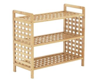 Bambusz cipőspolc, 3 polccal, natúr - BAINS