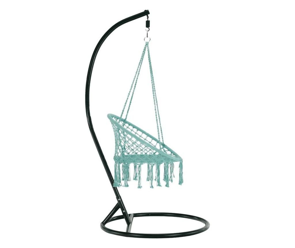 Függőfotel, makramé csomózott, menta - GUADELOUPE