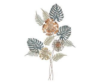 Trópusi levél fali dekoráció, zöld-réz - BOUQUET TROPIQUE