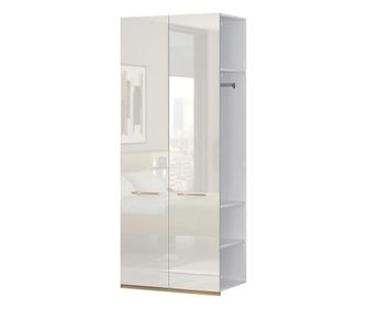 Kétajtós gardróbszekrény kiegészítő elem, törfehér-diófa - ALIZE