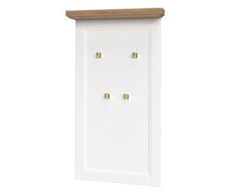 Előszoba panel, 4 akasztóval, fehér-diófa - ALABAMA