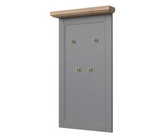 Előszoba panel, 4 akasztóval, szürke-diófa - MISSISSIPPI