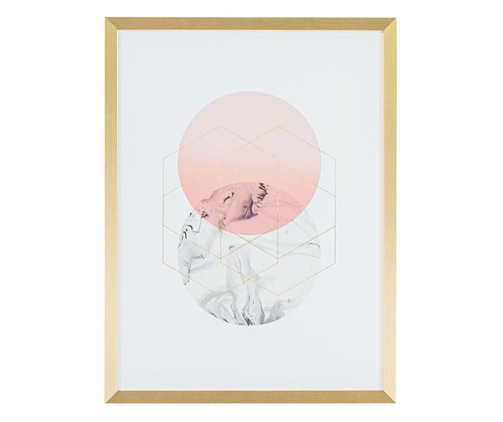 Falikép, körök, 30x40 cm, rózsaszín - CERCLES