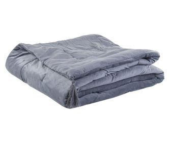 Bársony hatású ágysál, rojtokkal, 80x180 cm, szürkésbarna - DOUCEUR