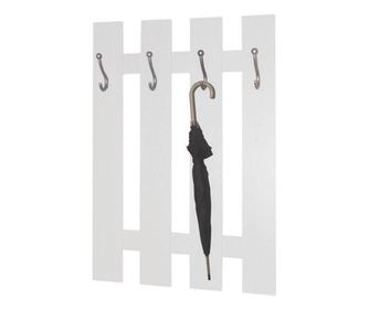 Előszoba panel, 4 fogassal, fehér - COLORADO