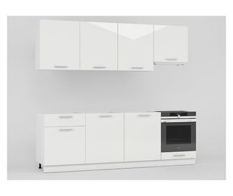 Magasfényű elemes konyhaszekrény, 240 cm, fehér - BON APETIT