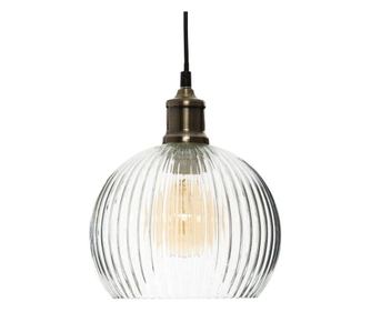 Csíkozott üvegbúrás mennyezeti lámpa, átlátszó - CRINOLINE