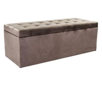 Ülőkés velúr tároló puff, 130 cm, barna - MADISON