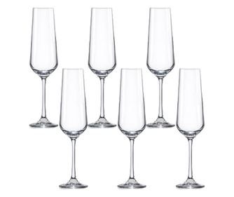 Set 6 pahare pentru vin spumant bohemia cristal siesta  180 ml
