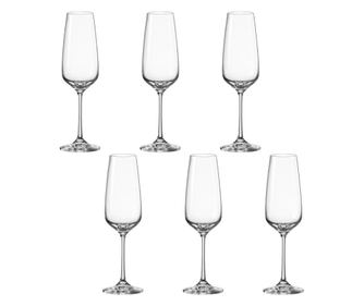 Set 6 pahare pentru sampanie bohemia cristal giselle  190 ml