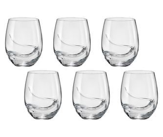 Set 6 pahare bauturi racoritoare bohemia cristal turbulence  500 ml
